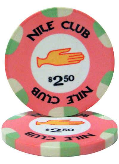 $2.50 Nile Club 10 Gram Ceramic Poker Chip