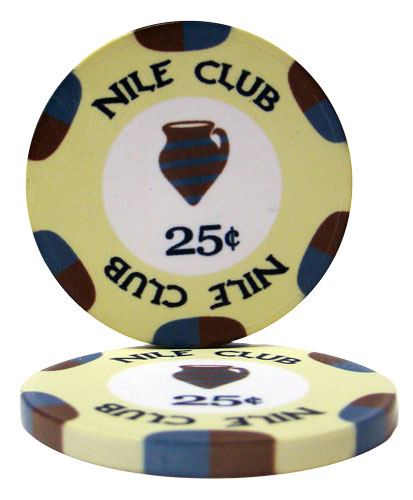 .25¢ (cent) Nile Club 10 Gram Ceramic Poker Chip