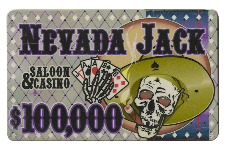 $100,000 Nevada Jack 40 Gram Ceramic Poker Plaque