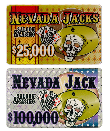 5 of Each Nevada Jack 40 Gram Ceramic Poker Plaques