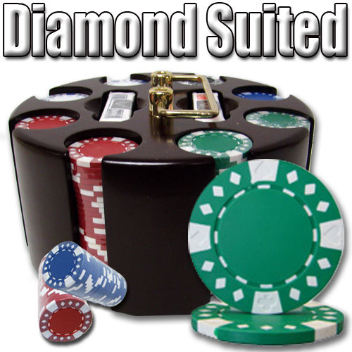 200 Count Pre-Packaged - Poker Chip Set - Diamond Suited 12.5G - Carousel