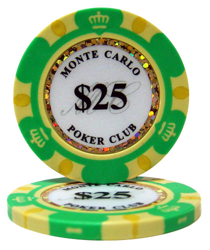 $25 Monte Carlo 14 Gram Poker Chips