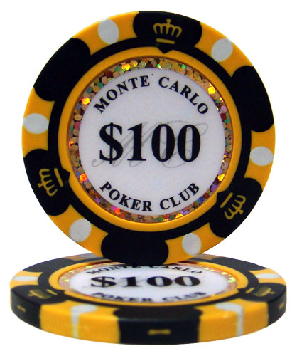 $100 Monte Carlo 14 Gram Poker Chips