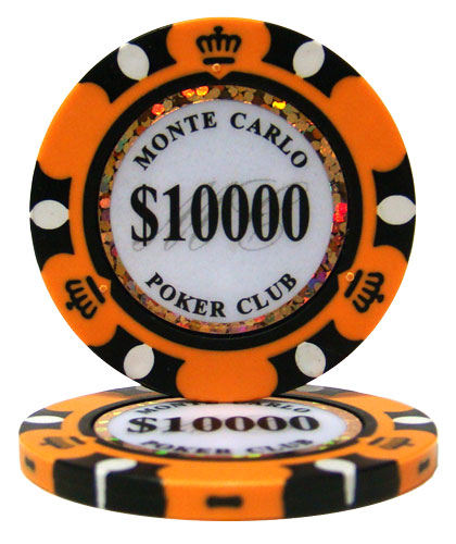 $10,000 Monte Carlo 14 Gram Poker Chips