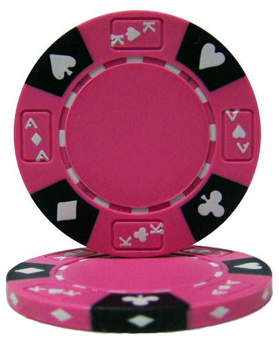 Pink - Ace King Suited 14 Gram Poker Chips