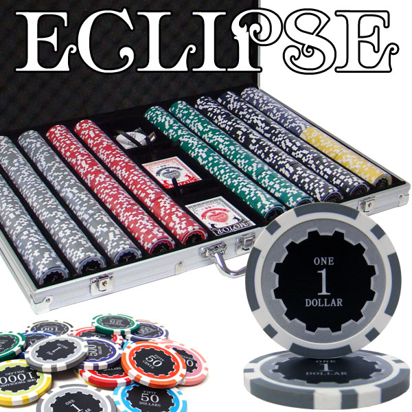 1,000 Ct Custom Breakout Eclipse 14 Gram Poker Chip Set - Aluminum