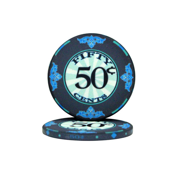 .50¢ (cent) Scroll 10 Gram Ceramic Poker Chip