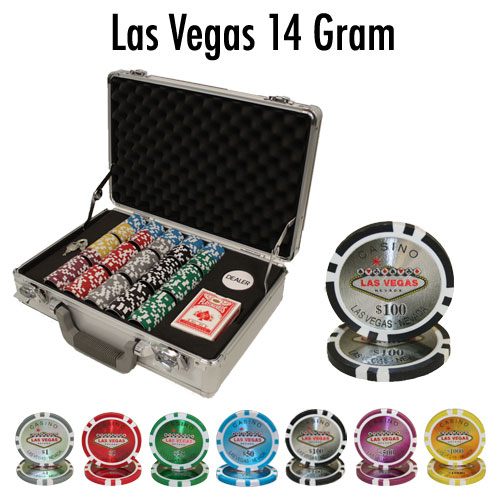 300 Count - Pre-Packaged - Poker Chip Set - Las Vegas 14 G - Claysmith
