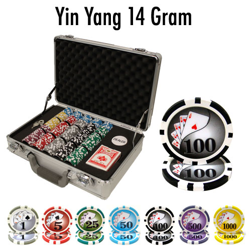 300 Count - Pre-Packaged - Poker Chip Set - Yin Yang 13.5 G - Claysmith