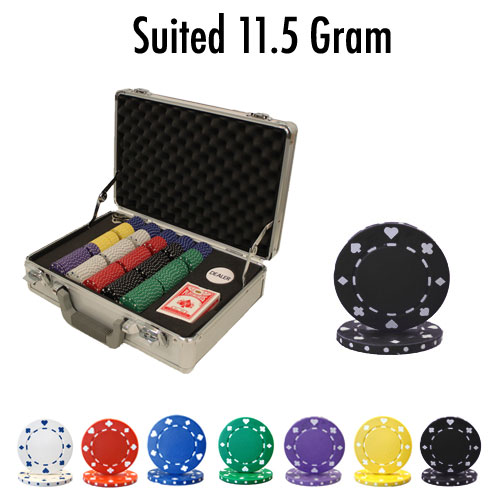 300 Count - Pre-Packaged - Poker Chip Set - Suited 11.5 G - Claysmith Case