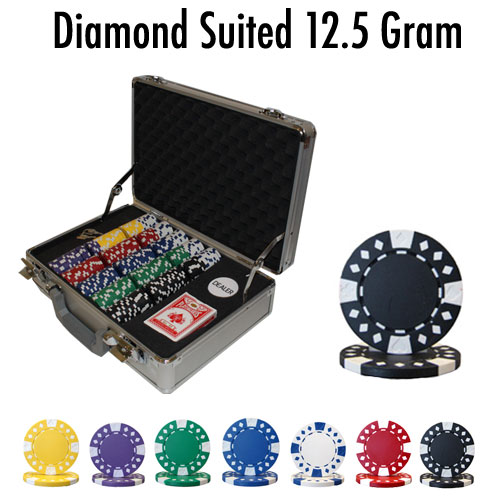 300 Count - Pre-Packaged - Poker Chip Set - Diamond Suited 12.5 G - Claysmith