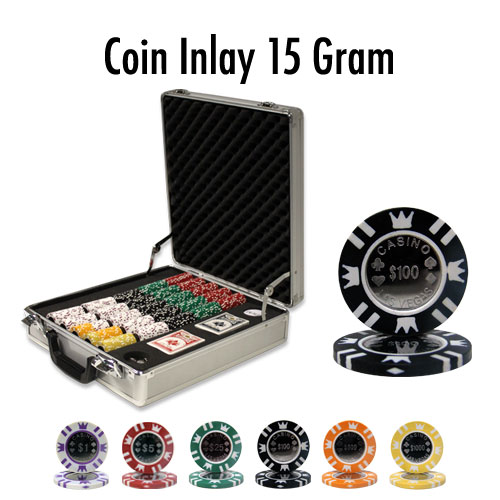 500 Count - Custom Breakout - Poker Chip Set - Coin Inlay 15 Gram - Claysmith