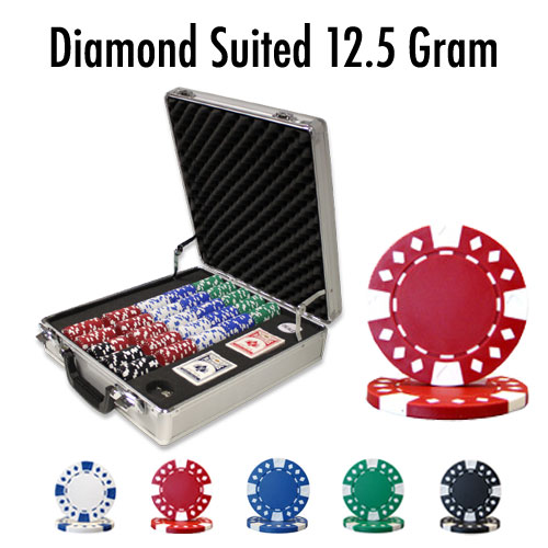500 Count - Custom - Poker Chip Set - Diamond Suited 12.5 G - Claysmith
