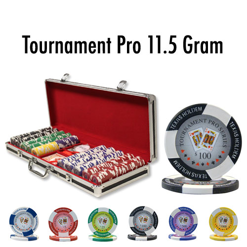 500 Count - Custom - Poker Chip Set - Tournament Pro 11.5G Black Aluminum