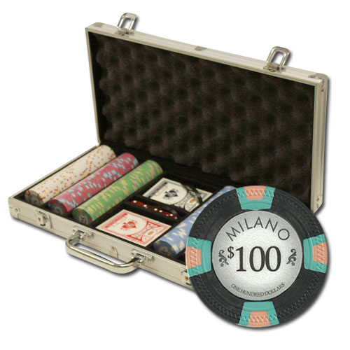 300Ct Claysmith Gaming Milano Poker Chip Set in Aluminum Case
