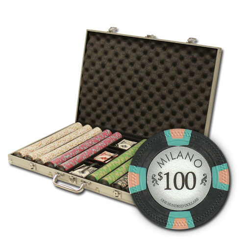 1000Ct Claysmith Gaming Milano Poker Chip Set in Aluminum Case