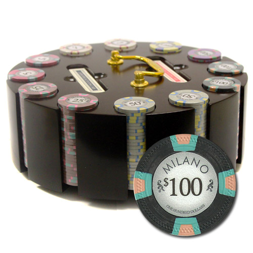 300Ct Custom Claysmith Gaming Milano Poker Chip Set in Carousel