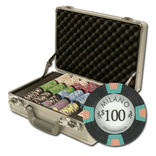 300Ct Custom Claysmith Milano Poker Chip Set in Claysmith Case