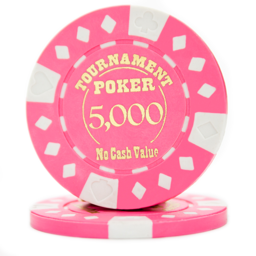 Roll of 25 - Pink - Tournament Hot Stamp Poker Chips 12.5g