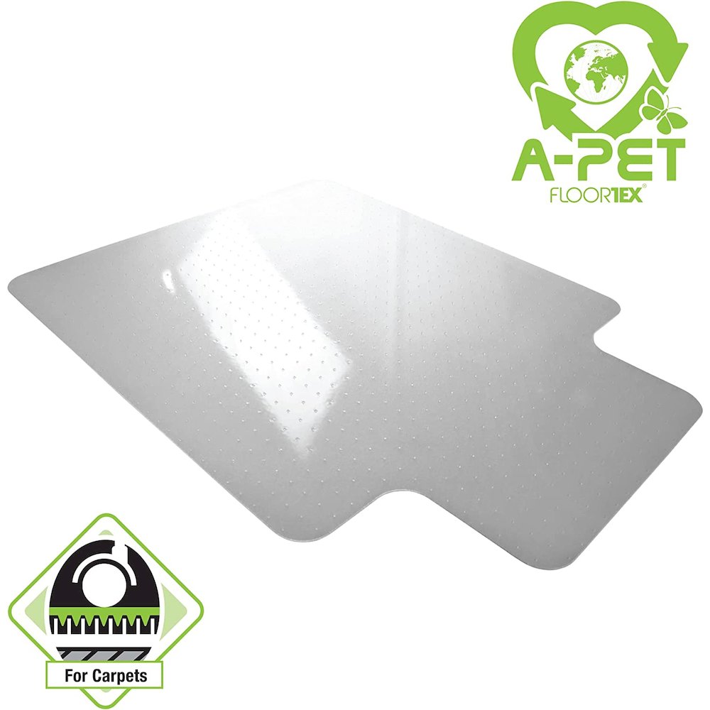 Cleartex AdvantagematPlus APET Chair Mat  - Low/Standard Pile Carpet. Lipped 36 x 48"