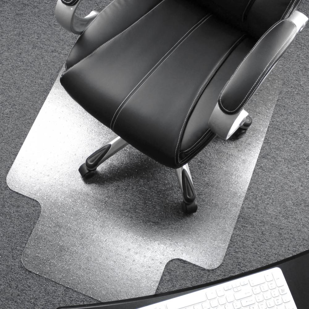 Cleartex Ultimat Chair Mat, Clear Polycarbonate, For Low & Medium Pile Carpets (up to 1/2"), Rectangular with Lip, Size 48" x 53