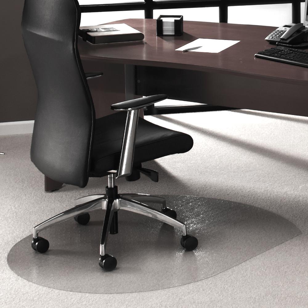 Cleartex Ultimat Contoured Chair Mat, Polycarbonate, For Low & Medium Pile Carpets (up to 1/2"), Size 39" x 49"