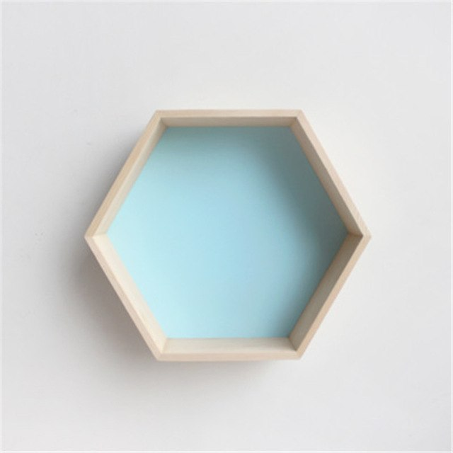 Hexagonal Wall Shelf Blue