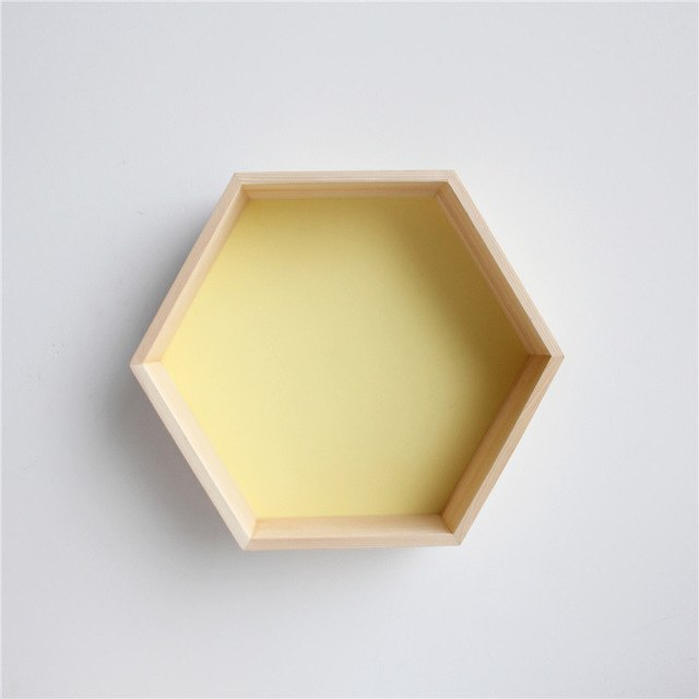 Hexagonal Wall Shelf Yellow