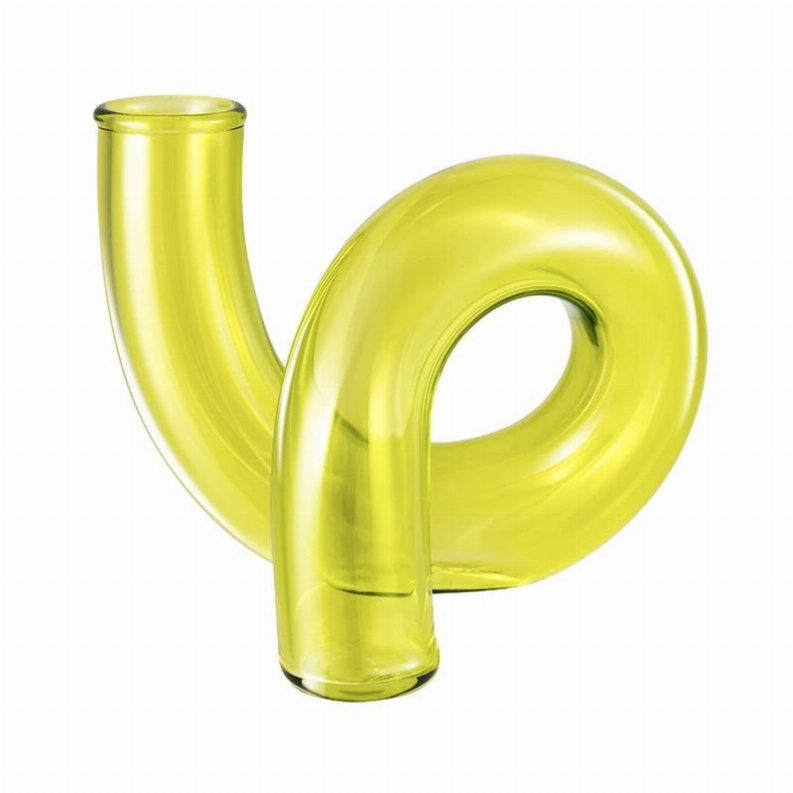 Loop Glass Vase/Candle Stick Holder Yellow