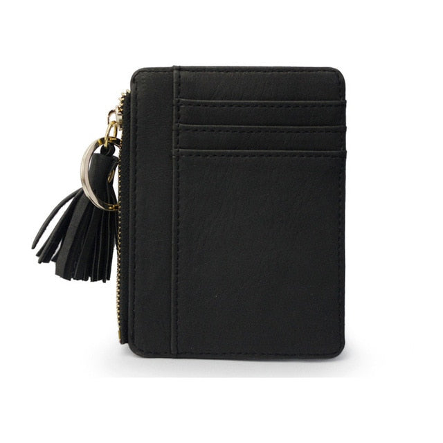 Mini Tassel Card Holder Black