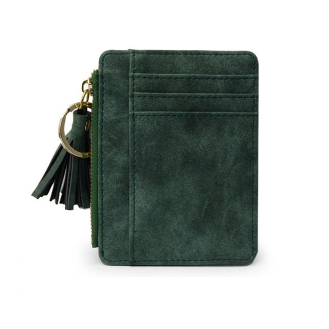 Mini Tassel Card Holder Green