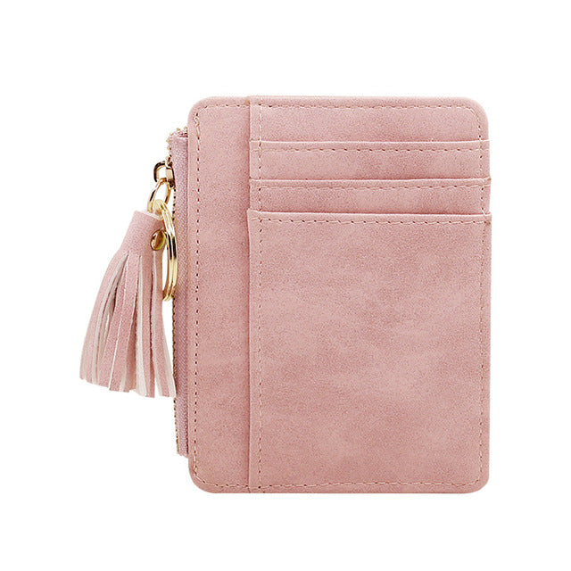 Mini Tassel Card Holder Pink