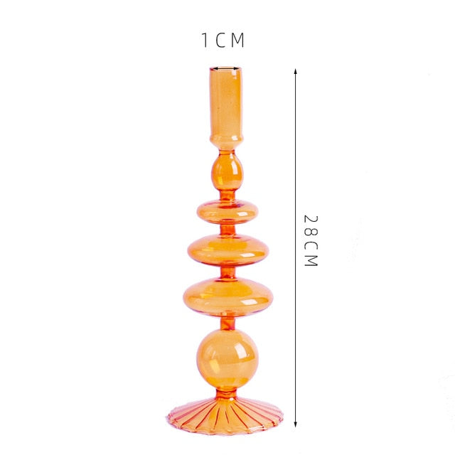 Nordic glass candle holder Orange