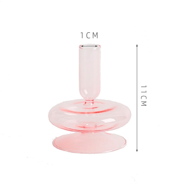 Nordic glass candle holder Pink