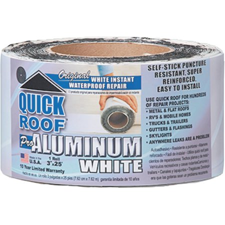 QUICK ROOF - WHITE IS A SELF-STICK ALUM SUPER REINFORCED SURFACE WITH A RA ADHES
