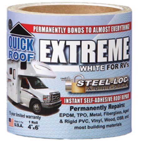 Quick Roof Extreme W/Steel-Loc Adhesive Permanently Repairs Most Building Materi