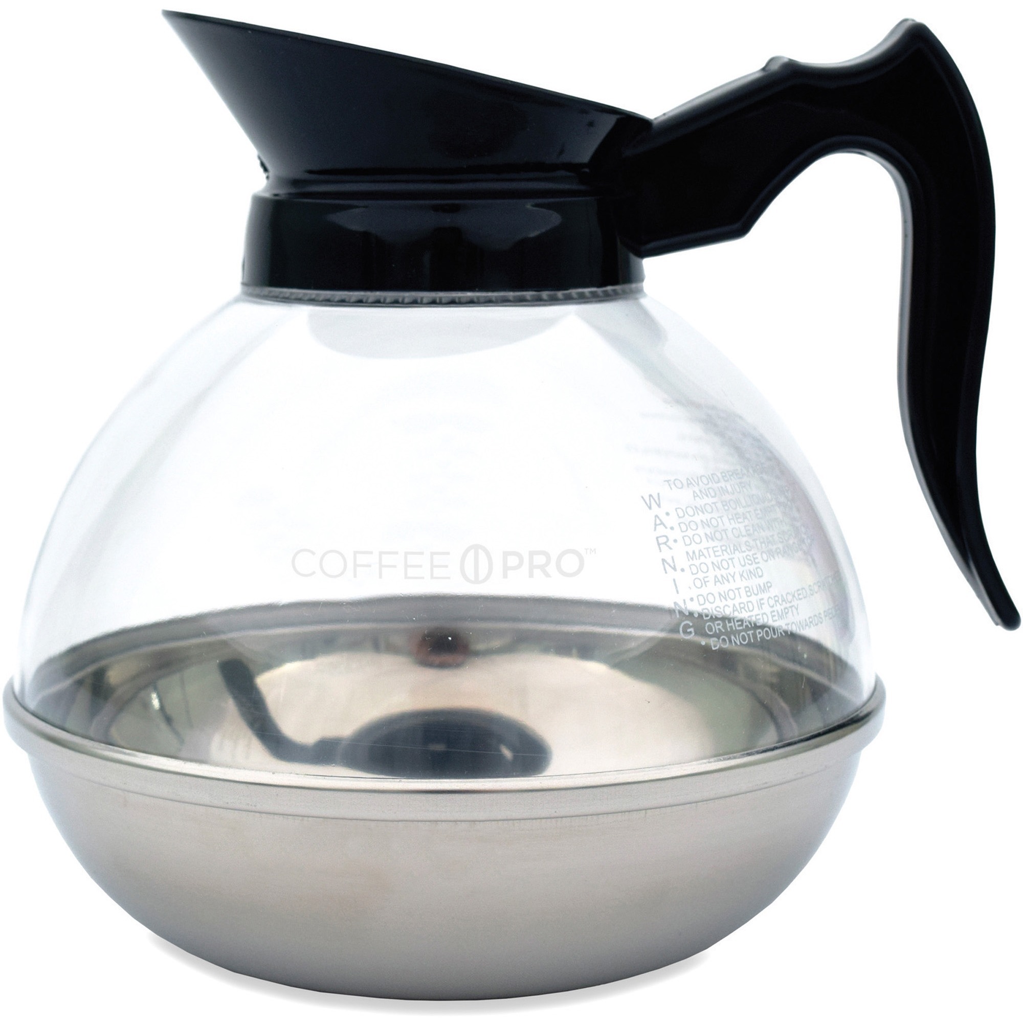 Coffee Pro Unbreakable 12-cup Decanter - Polycarbonate, Stainless Steel, Phenolic Plastic Body - 1 Each