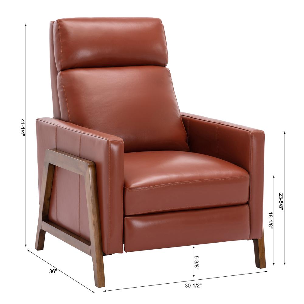 Reed Leather Push Back Recliner - Caramel