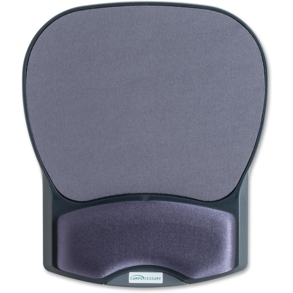 Compucessory Gel Wrist Rest with Mouse Pads - 8.70" x 10.20" x 1.20" Dimension - Charcoal - Gel, Lycra - 1 Pack