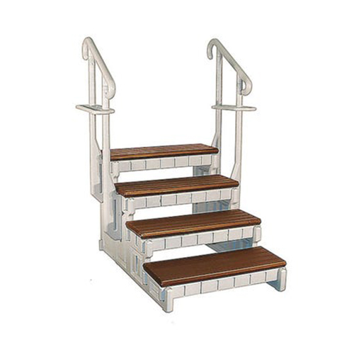 Step, Confer, Portabello w/Hand Rail, 36" Width, 4 Stairs, Black Side Panels and Rails