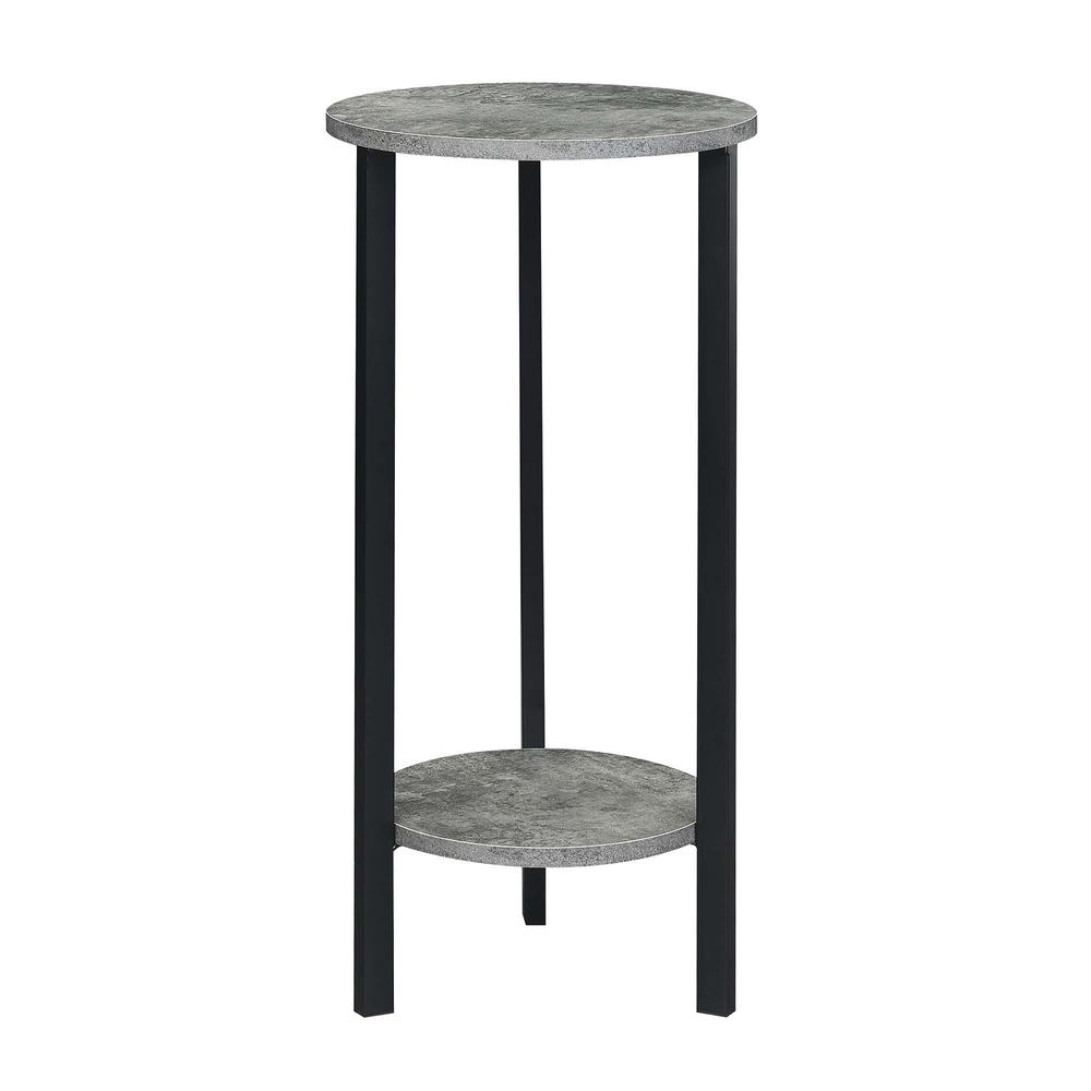 Graystone 31 inch 2 Tier Plant Stand, Cement/Black