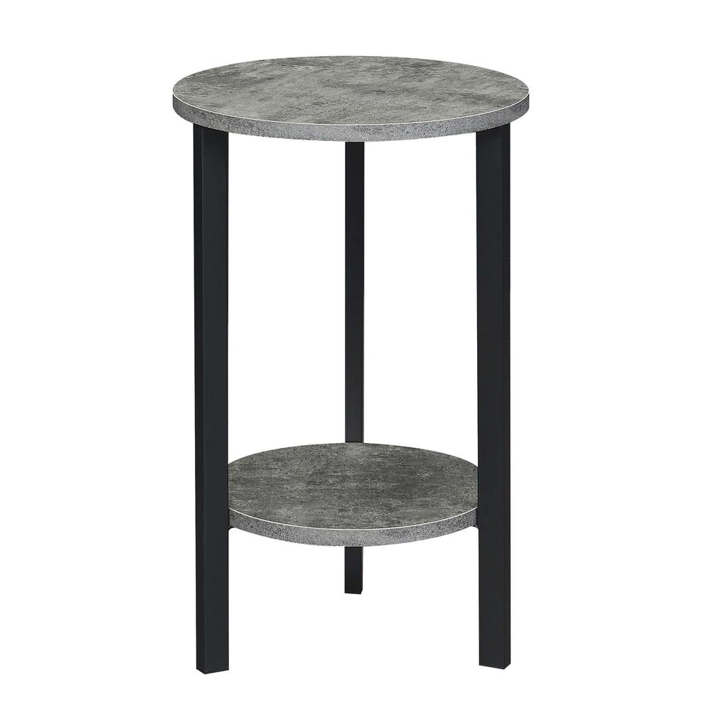 Graystone 24 inch 2 Tier Plant Stand, Cement/Black