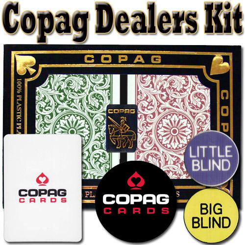 Copag Dealer Kit - 1546 Green/Burgundy Poker Regular