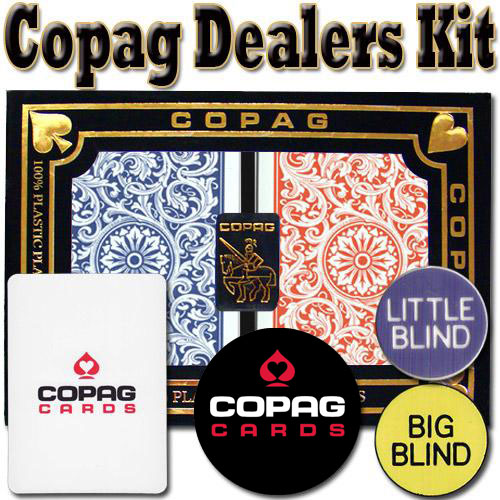 Copag Dealer Kit - 1546 Red/Blue Poker Jumbo