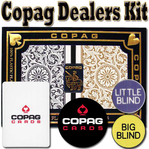 Copag Dealer Kit - 1546 Black/Gold Bridge Jumbo