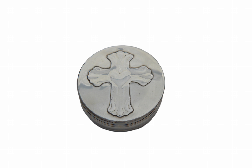 2" Box with Cross Pewter