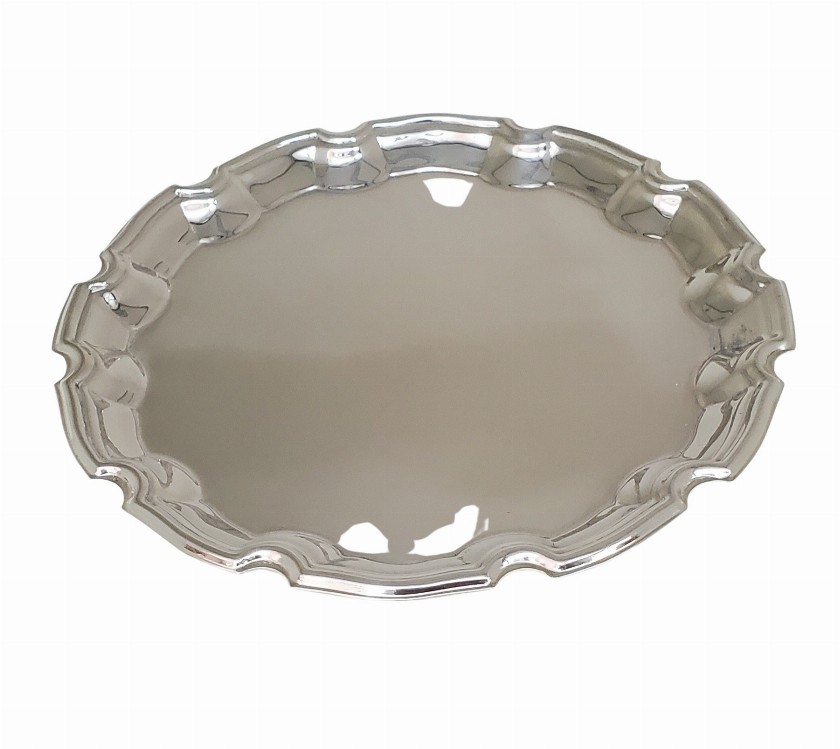 Chippendale 10" English Silver Plated Salver