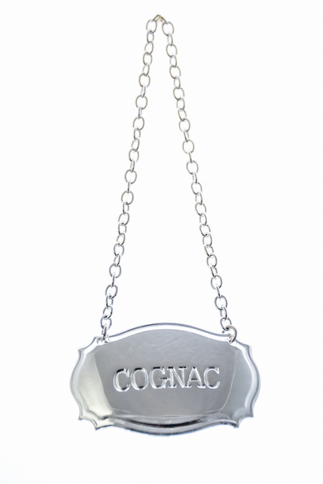 Decanter Label Chippendale Design - Silver Cognac Silver Plate
