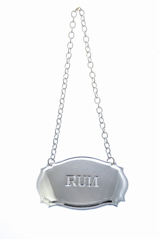 Decanter Label Chippendale Design - Silver Rum Silver Plate