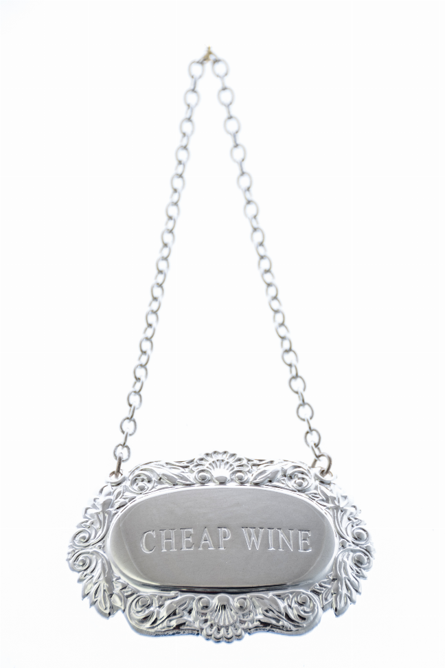 Decanter Label-Shell & Scroll Silver Plate - Silver Cheap Wine